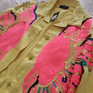 Colorful Sequin Jean Jacket